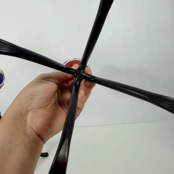 Jim Shore Candlestick Set Wrought Iron Folk Art Floral Ceramic Ball Red and Blue - Picture 6 of 10